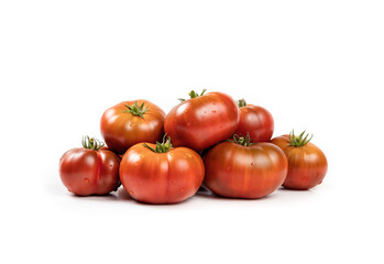 Unusual tomatoes in different sizes. Stunning group of fresh, dark red to burgundy 