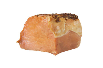Spiced ham on an isolated white background.
