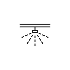 Editable stroke. Vector line icon of fire sensor