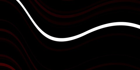 Dark Red vector background with curved lines.