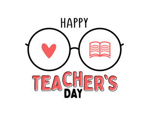 Happy teacher's day. Vector illustration isolated on white background for your postcards, invitations and web banner.