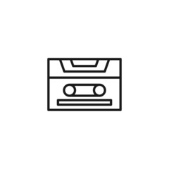Profession of a musician concept. Line icon of Compact Cassette