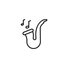 Profession of a musician concept. Line icon of trumpet
