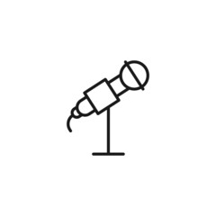 Profession of a musician concept. Line icon of microphone