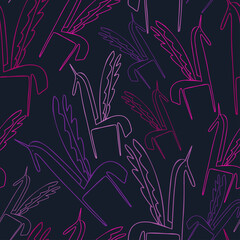 Vector seamless colorful pattern design of a cute decorative unicorn with wings