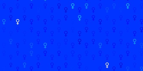 Light BLUE vector template with businesswoman signs.