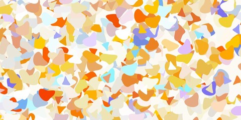 Light blue, yellow vector backdrop with chaotic shapes.
