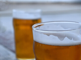Close up of beer with foam