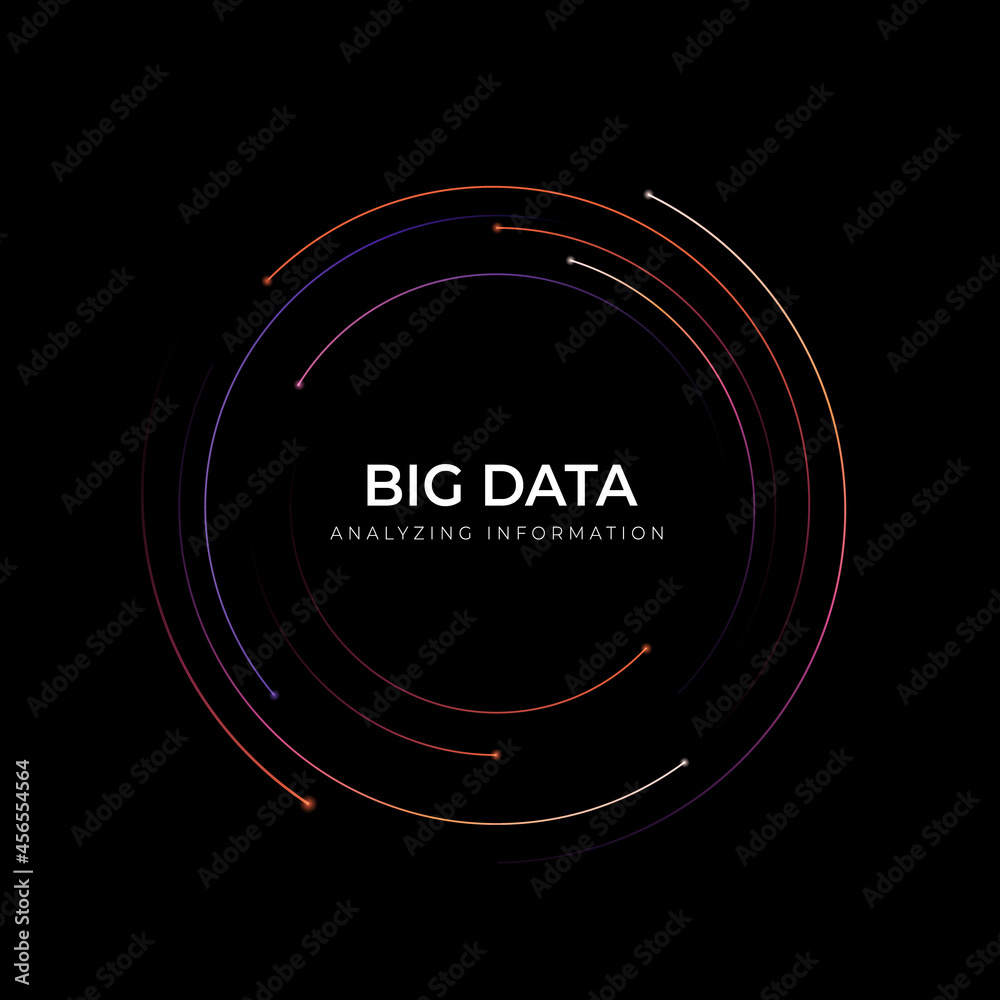 Wall mural big data of future technologies, digital line effect background