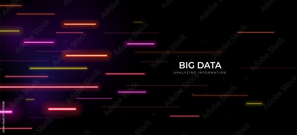 Wall mural big data of future technologies, digital line effect background