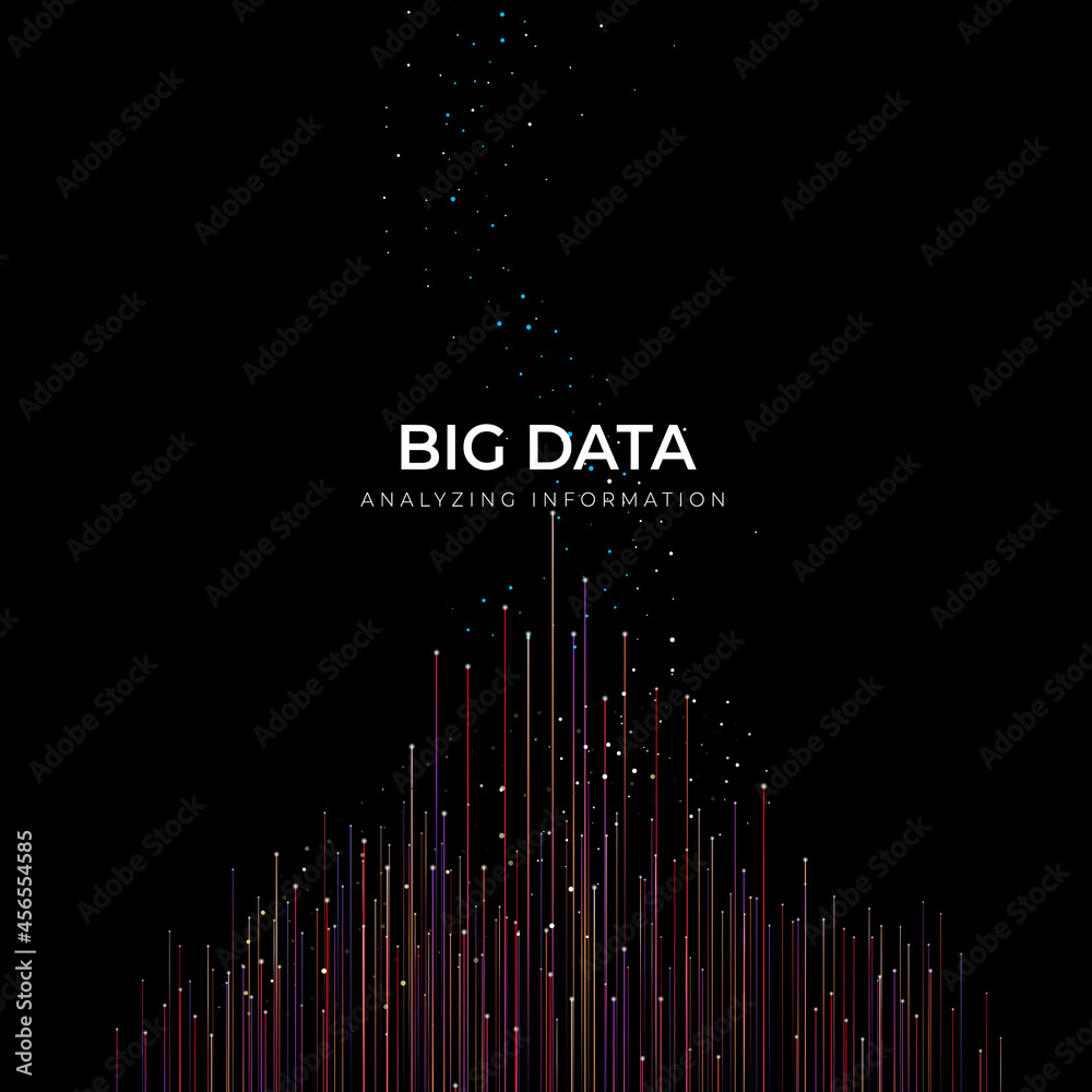 Wall mural big data of future technologies, digital line effect background