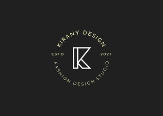 Minimalist initial K letter logo design template, Vector illustrations