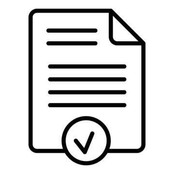 recommend clip art: Approved paper icon outline vector. Document check. Stamp form