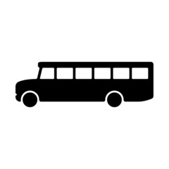 Bus icon. Black silhouette. Side view. Vector simple flat graphic illustration. The isolated object on a white background. Isolate.