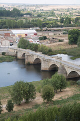 Fototapeta na wymiar Roman Bridge and Agueda Bridge; Ciudad Rodrigo; Salamanca