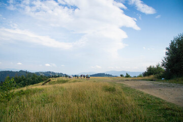 Fototapeta na wymiar View over Carpathian mountains, Ivano-Frankivsk region, Ukraine.