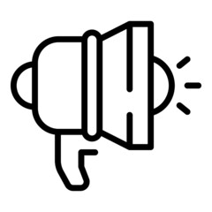 Megaphone icon outline vector. Bullhorn propaganda. Public loudspeaker