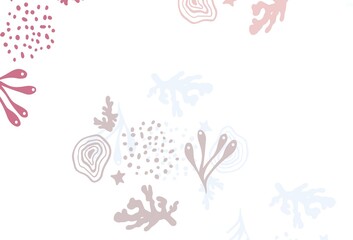 Light Pink, Red vector pattern with random forms.