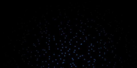 Dark BLUE vector background with small and big stars.