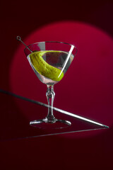 Martini with red circle background