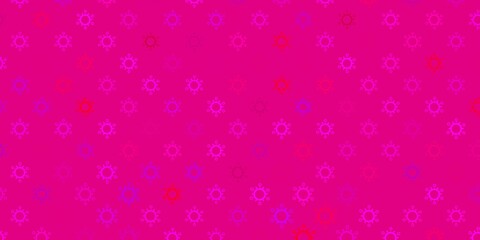 Dark pink, yellow vector template with flu signs.