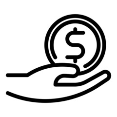Donate money icon outline vector. Charity giving. Online love