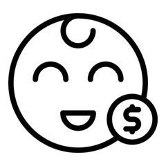 Smiling baby icon outline vector. Smile face. Happy child