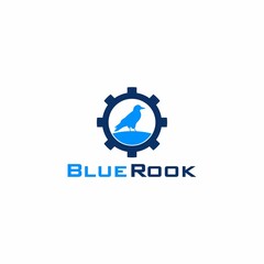Blue Rook Logo Design Vector