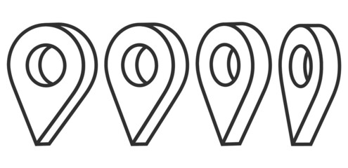 Set of Map pointer. Location symbols. Web location point icon, pointer arrow mark. Vector illustration.