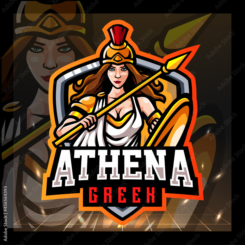 Wall mural athena greek mascot. esport logo design