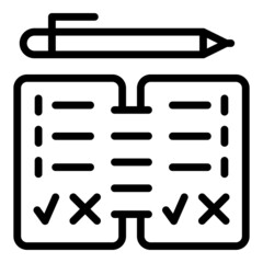Study materials icon outline vector. Online book. Training test