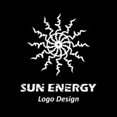 Vector logo for company, group or personal. Logo solar energy round and light elements, modern, simple template and minimalist logotype. Matches the logo you want