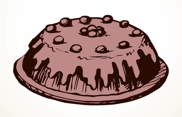 Tasty cake. Vector drawing cketch