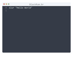 BlackRum language Hello World program sample in editor window