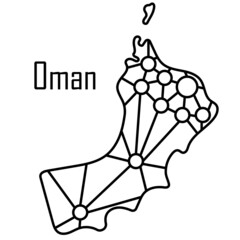 Oman map icon, vector illustration in black isolated on white background.