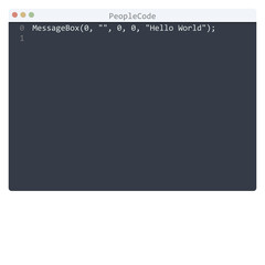 PeopleCode language Hello World program sample in editor window