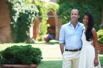 Couple posing for camera