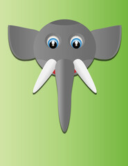 Elephant's face looking to Mum