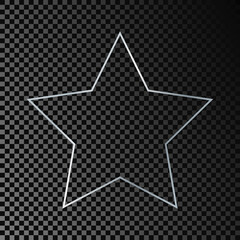 Silver glowing star shape frame