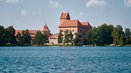 Old castle in front of a lake