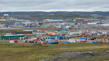 Fototapeta na wymiar Iqaluit, Nunavut - city skyline in summer