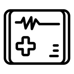 Obraz premium Medical cardiac aid icon outline vector. Heart pulse. Anatomy doctor