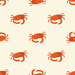Obraz premium Crab pattern on a beige background for use in the design of textiles or packaging