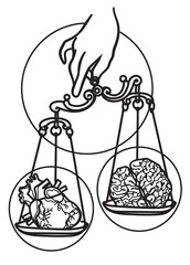 Tattoo art scales drawing brain and heart sketch