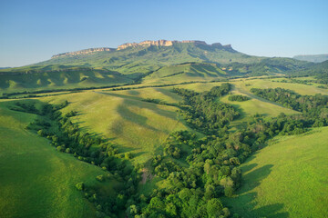 Aerial beautiful summer landscape of Caucasus mountain.