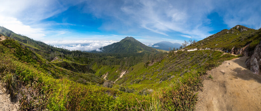 Ijen volcano in East Java, Indonesia