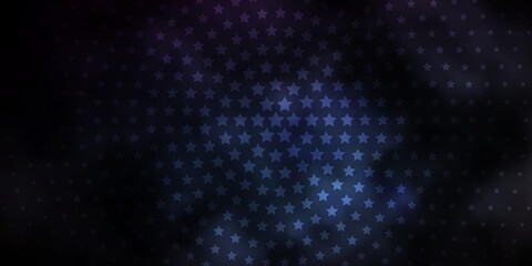 Dark BLUE vector texture with beautiful stars.