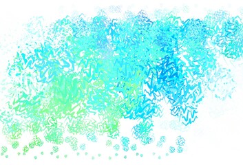 Light Blue, Green vector template with bent lines.