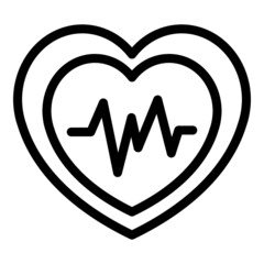 Monitor rate icon outline vector. Heart pulse. Heartbeat ekg