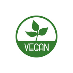Green Vegan icon isolated on white background